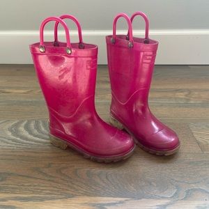 Pink glittery light up Western Chief rain boots toddler size 8